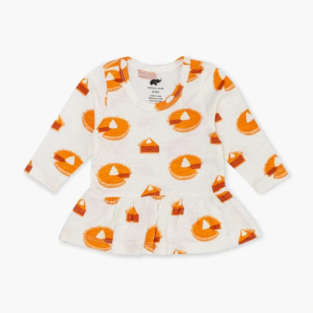 Monica + Andy pumpkin pie top 100% organic cotton thanksgiving
